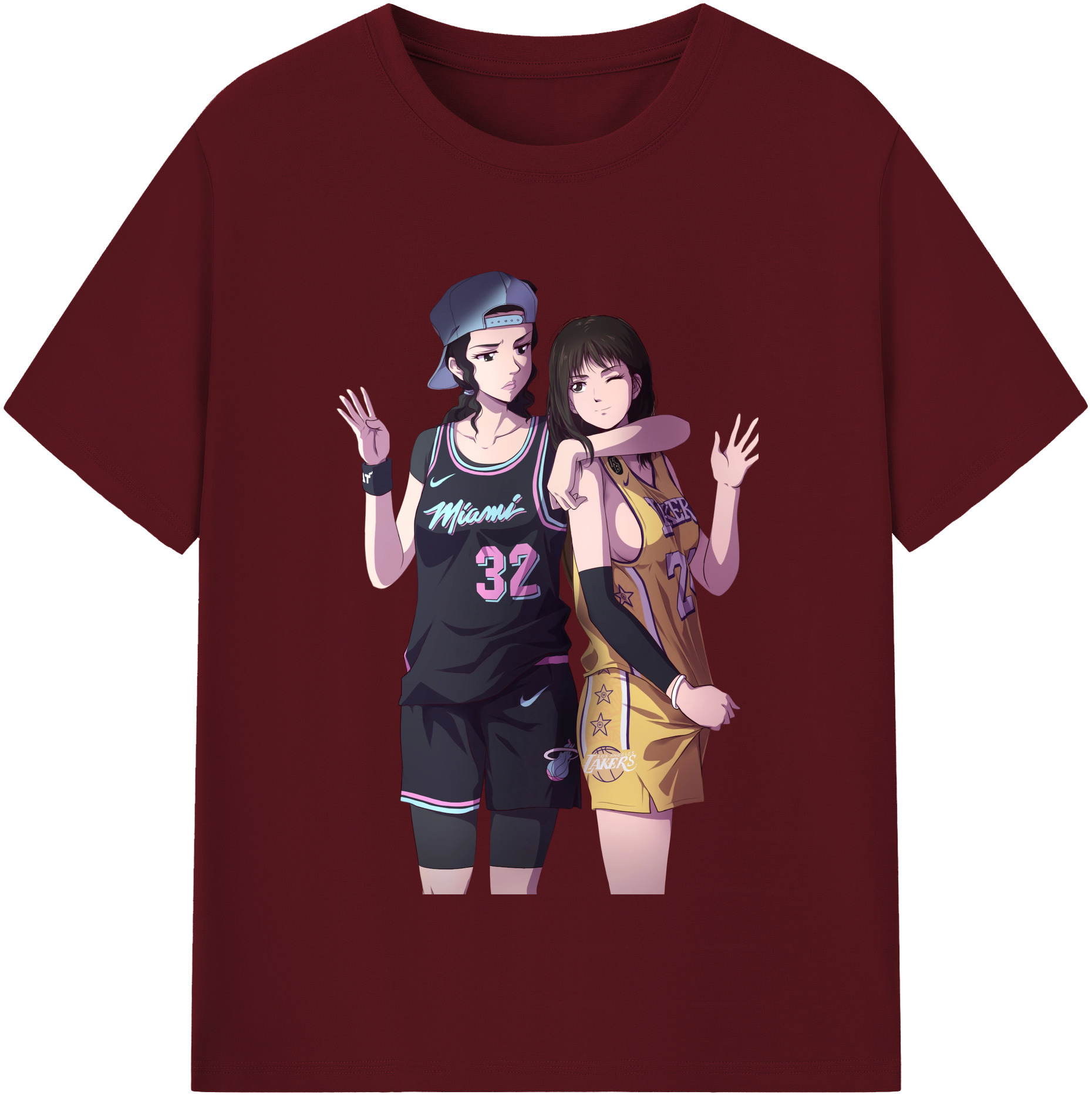 SLAM DUNK／スラムダンク 綿100％半袖Tシャツ（フロントプリント）